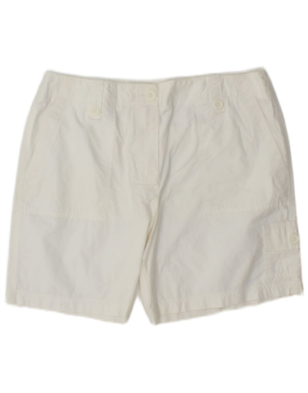 Marks & Spencer Womens Cargo Shorts UK 12 Medium W32  White Cotton