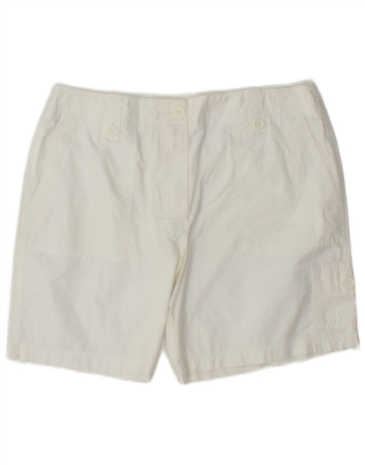 Marks & Spencer Womens Cargo Shorts UK 12 Medium W32  White Cotton