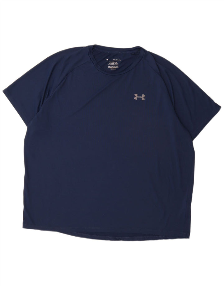 Under Armour Mens T-Shirt Top 2XL Navy Blue Polyester