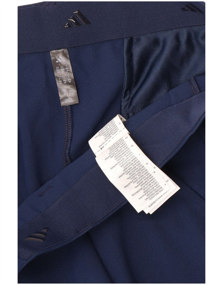 Adidas Mens Pegged Chino Trousers W38 L28 Navy Blue Polyester