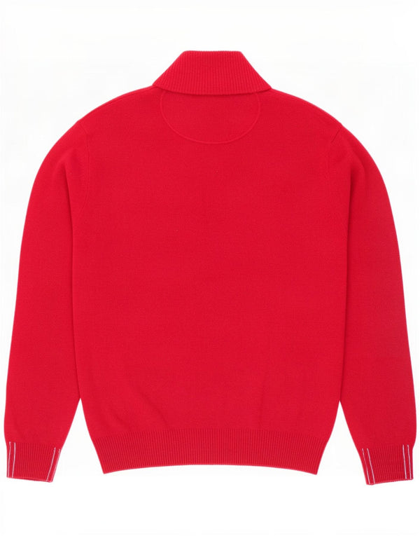 Marlboro Classics Herre Zip Neck Jumper Sweater Large Rød Uld