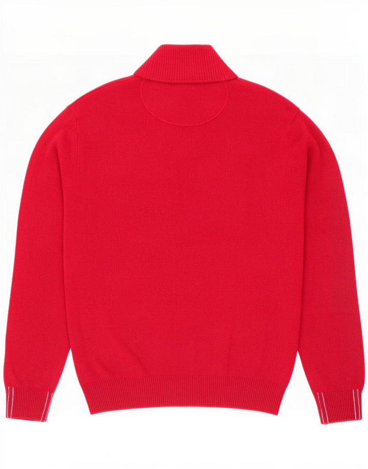 Marlboro Classics Herre Zip Neck Jumper Sweater Large Rød Uld