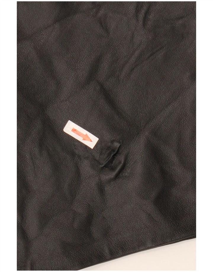Vintage Womens Leather Skirt W32 Large Black