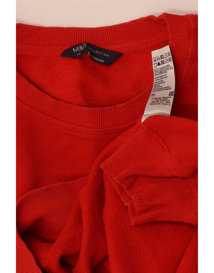 Marks & Spencer Womens Graphic Oversized Sweatshirt Jumper UK 14 Large Red