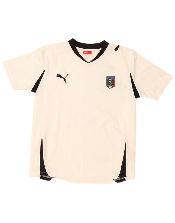 Puma Boys T-Shirt Top 13-14 år Hvid Colourblock