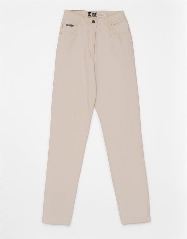 John Baner Damen-Jeans mit hoher Taille, UK 14, Größe L, W28, L30, weiße Baumwolle