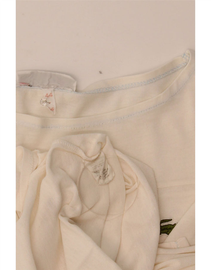 Lacoste Damen T-Shirt Top Größe 44 Große weiße Baumwolle