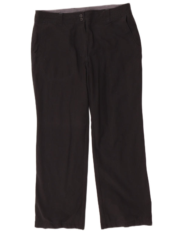 Rohan Womens Straight Chino Trousers UK 14 Large W34 L29 Black Polyester