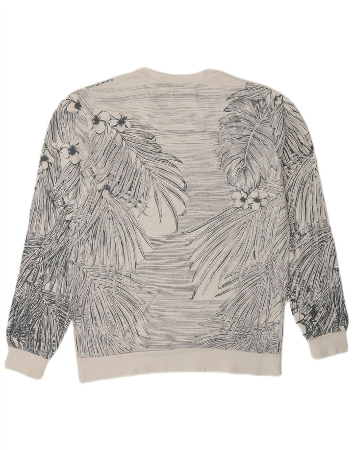 Felpa Zara da uomo in cotone floreale bianco medio