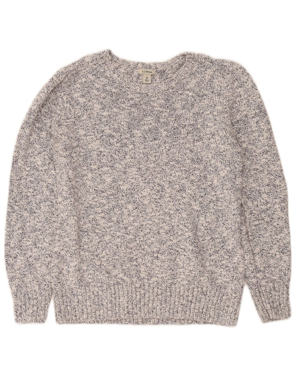 L.L.Bean maglione da donna con scollo a barchetta UK 14 medio blu navy screziato