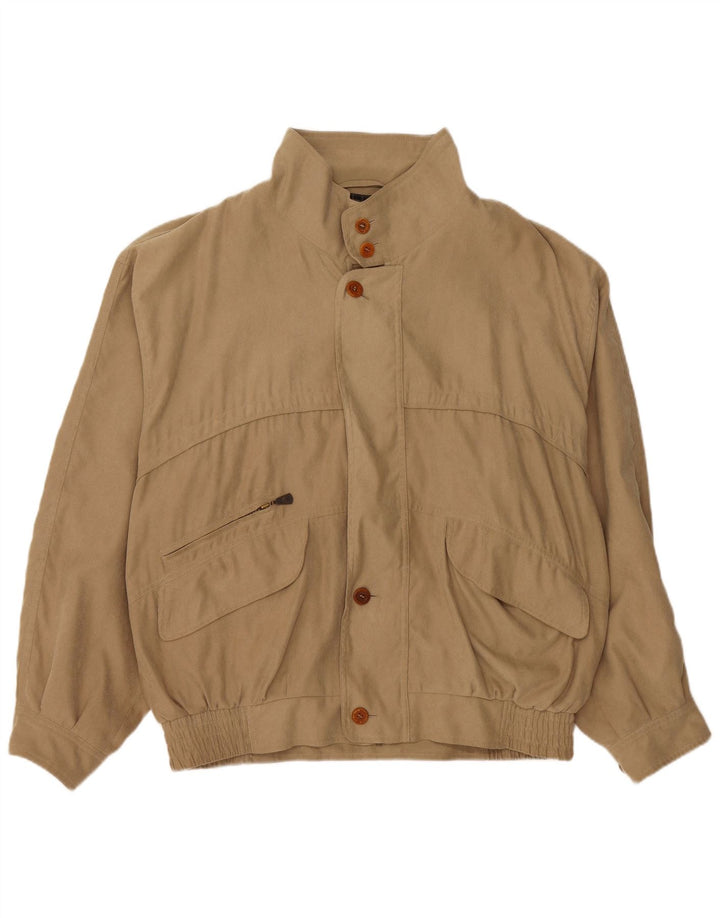 LORD Mens Bomber Jacket UK 42 XL Beige Polyester
