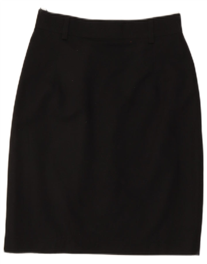 Vintage Womens Pencil Skirt Small W26  Black Polyester