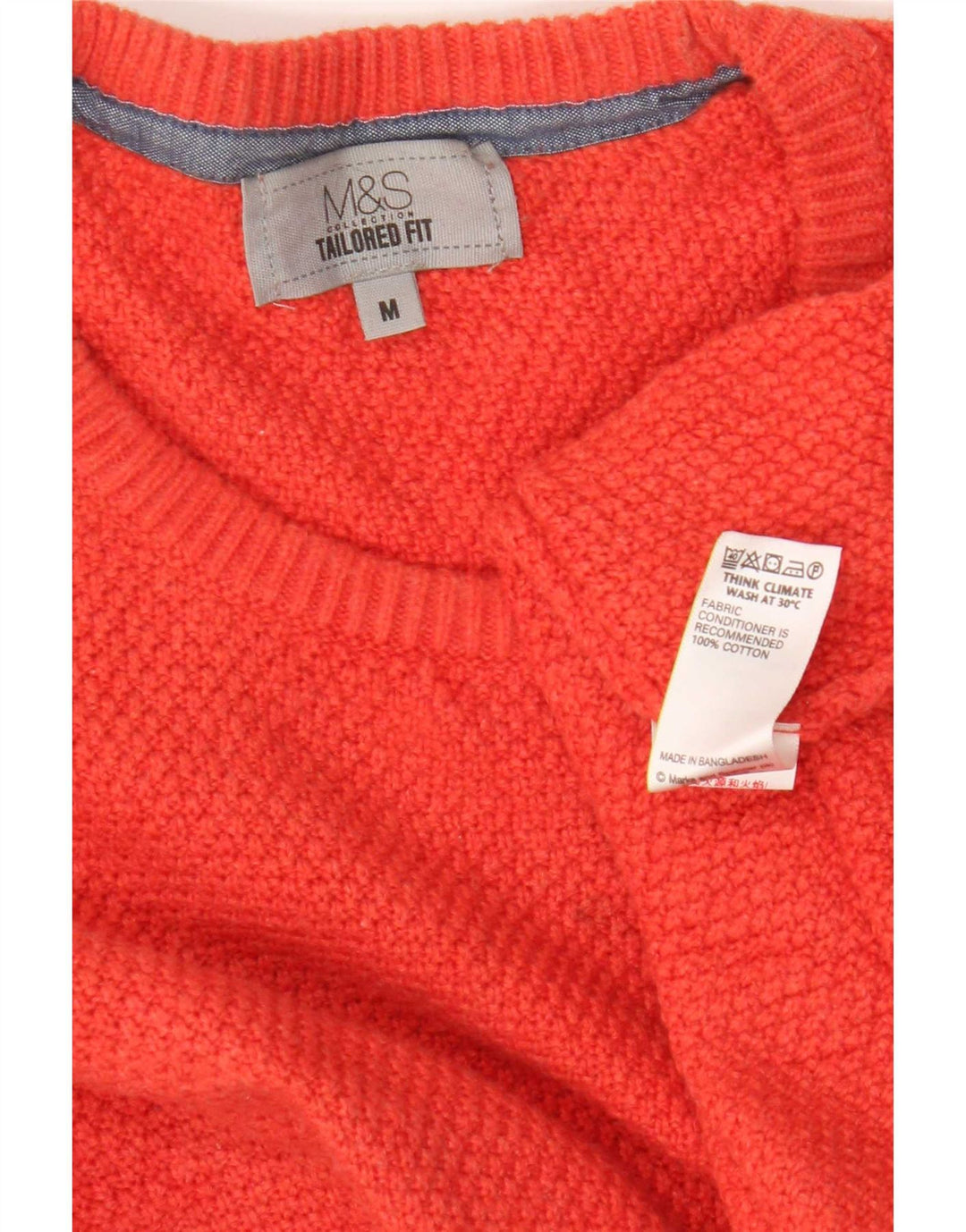 Marks & Spencer Mens Tailored Fit Crew Neck Jumper Sweater Medium Red