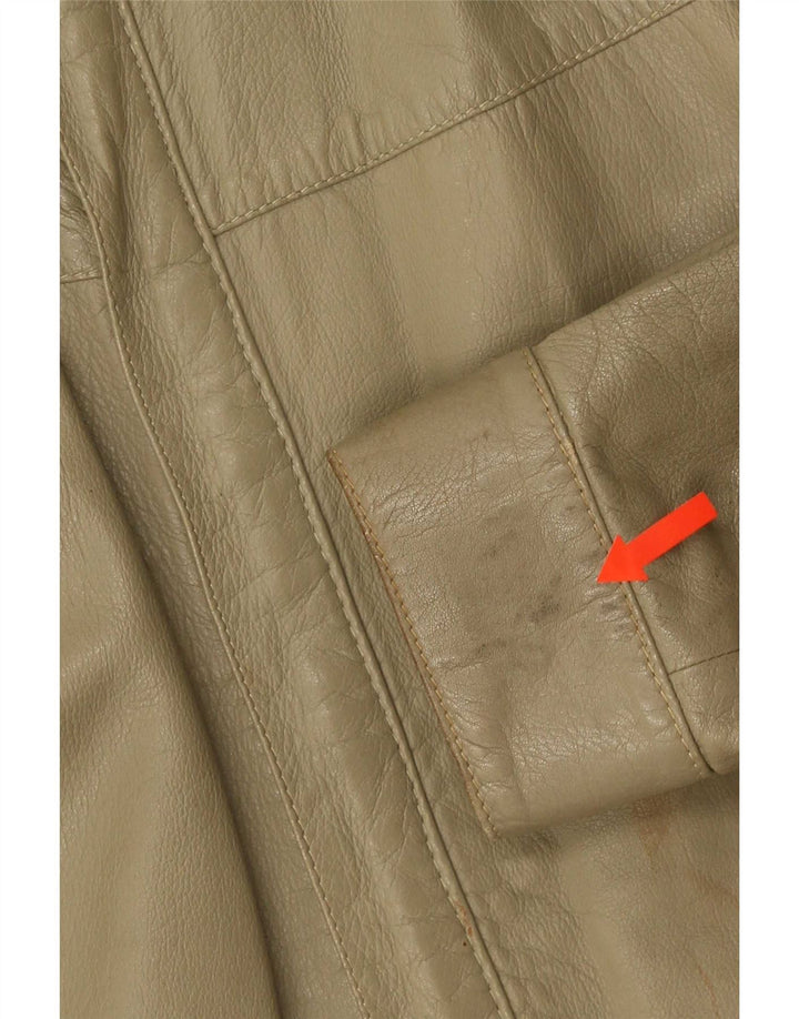 Vintage muška kožna jakna UK 38 srednje kaki boje