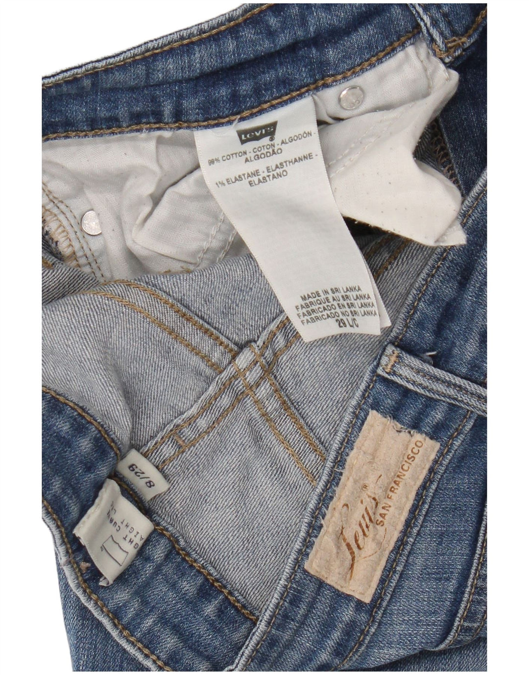 Levi's Womens Slight Curve Straight Jeans US 8 Medium W29 L33 Blue Cotton