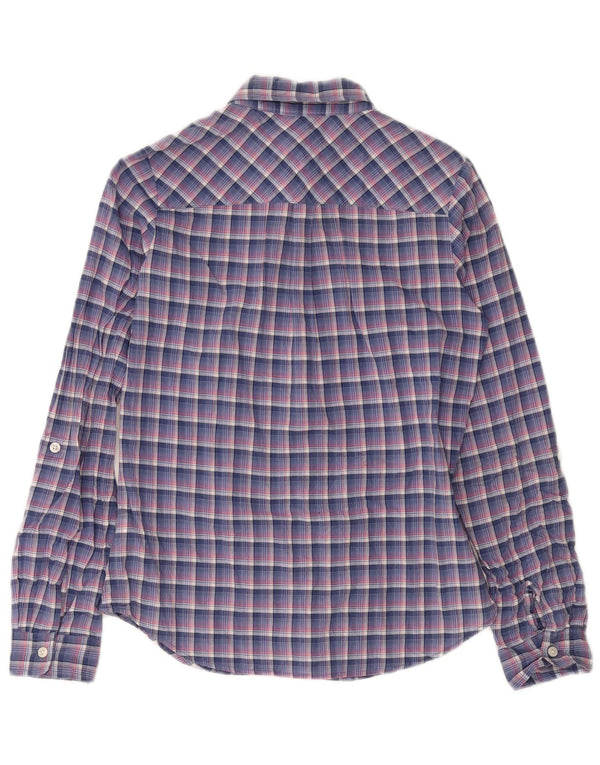 Tommy Hilfiger Womens Shirt UK 14 Medium Blue Check Cotton