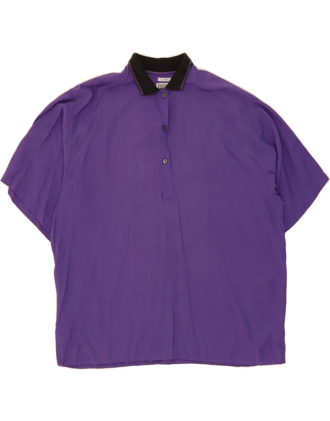 LEMON Mens Polo Shirt Medium Purple Viscose Vintage Lemon and Second-Hand Lemon from Messina Hembry 