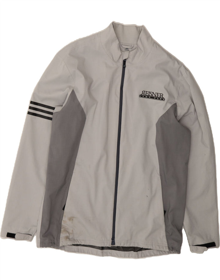 ADIDAS Mens Clima Proof Windbreaker Jacket UK 40 Large Grey Vintage Adidas and Second-Hand Adidas from Messina Hembry 