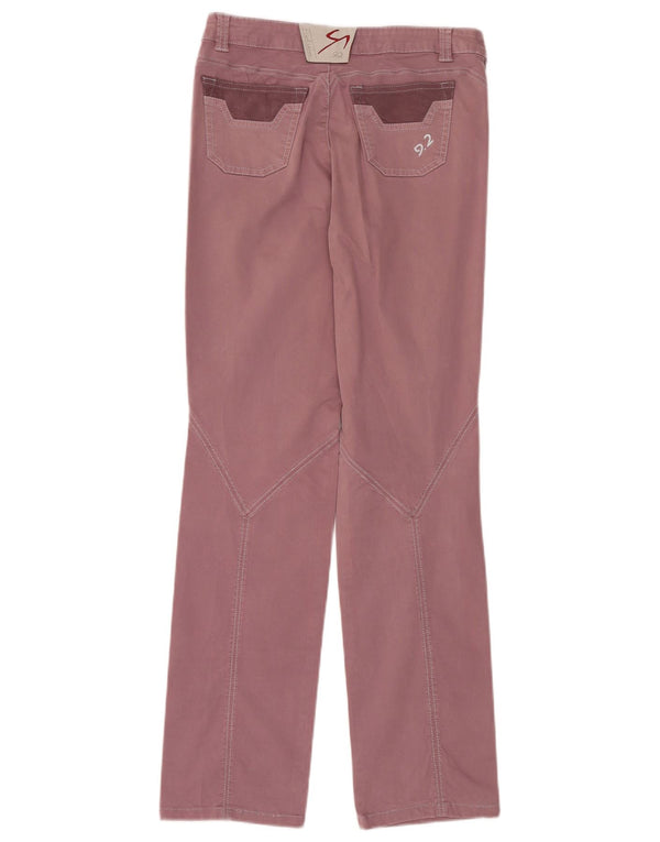 9.2 by Carlo Chionna Womens Casual Trousers W28 L32 Burgundy Colourblock