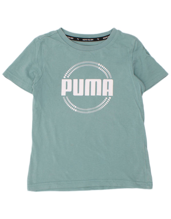 Puma Boys Grafisk T-Shirt Top 7-8 år Blå