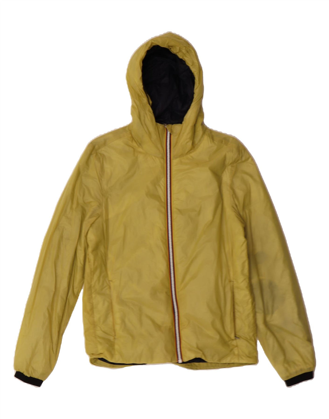 K-WAY Womens Hooded Rain Jacket UK 14 Medium Yellow Vintage K-Way and Second-Hand K-Way from Messina Hembry 