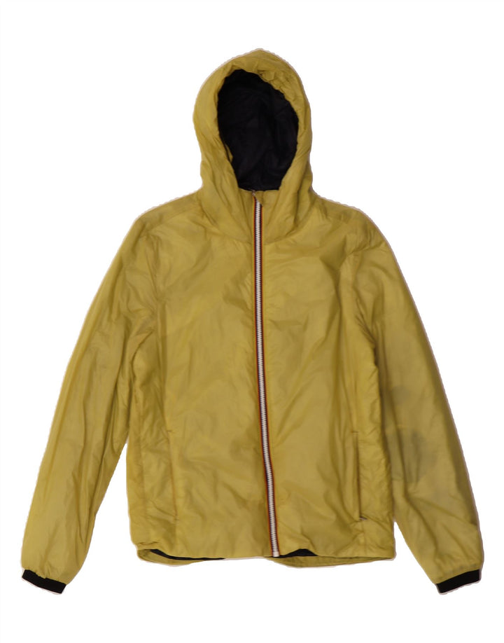 K-WAY Womens Hooded Rain Jacket UK 14 Medium Yellow Vintage K-Way and Second-Hand K-Way from Messina Hembry 