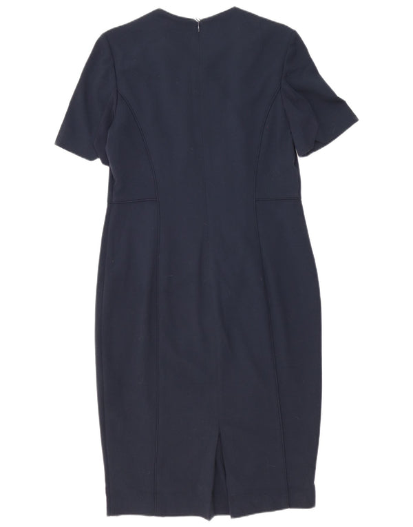 Marks & Spencer Damen Etuikleid UK 14 Large Marineblau Polyester