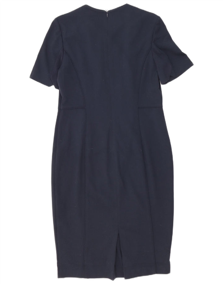 Marks & Spencer Damen Etuikleid UK 14 Large Marineblau Polyester