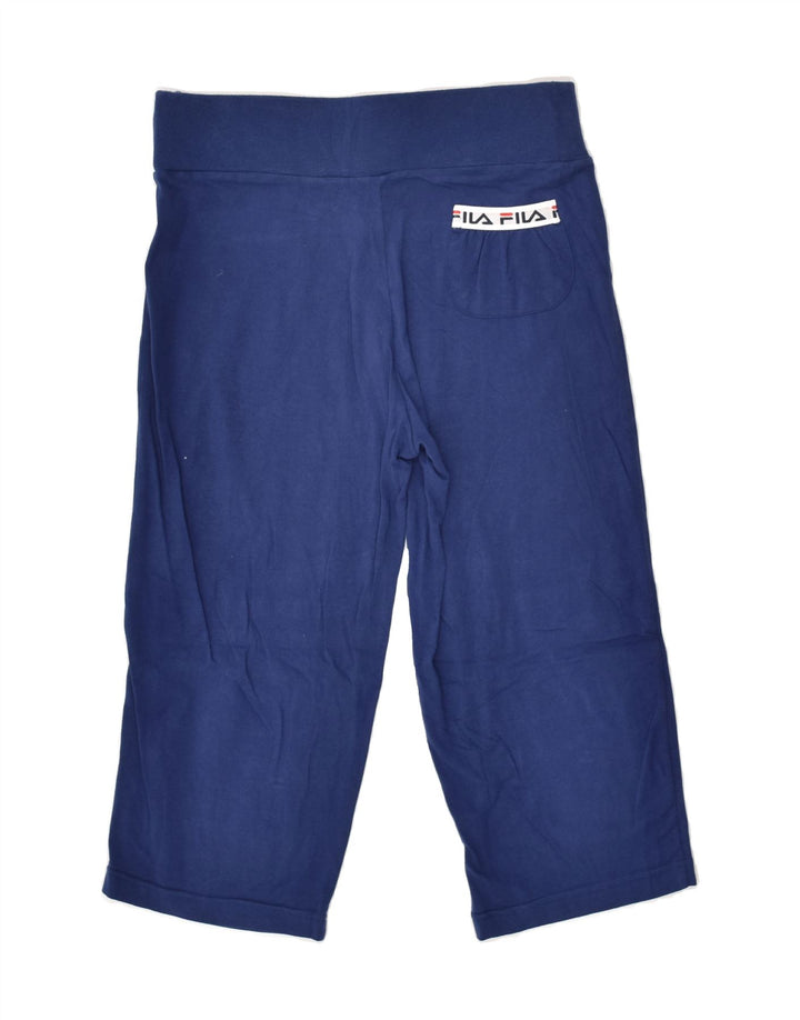 FILA Womens Capri Tracksuit Trousers UK 12 Medium Blue Cotton | Vintage Fila | Thrift | Second-Hand Fila | Used Clothing | Messina Hembry 