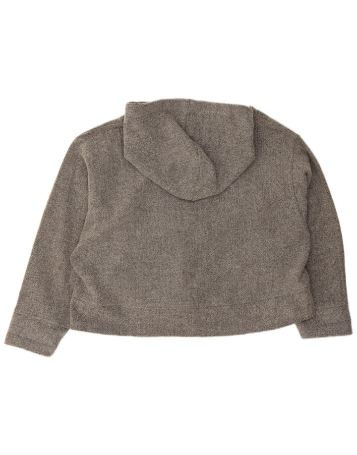 Zara Womens Oversized Hoodie Jumper UK 14 Medium Grey Acrylic