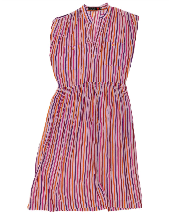 Vintage Womens Sleeveless A-Line Dress EU 40 Medium Multicoloured Striped