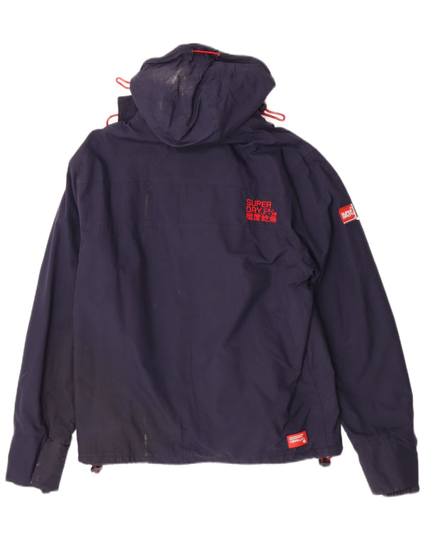 Superdry Mens Windcheater Hooded Windbreaker Jacket UK 42 XL Navy Blue