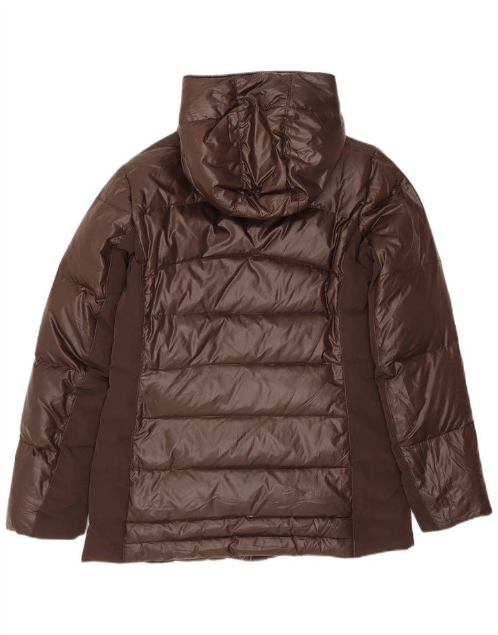 Giacca imbottita con cappuccio da donna Geox UK 8 Small Poliestere color block marrone