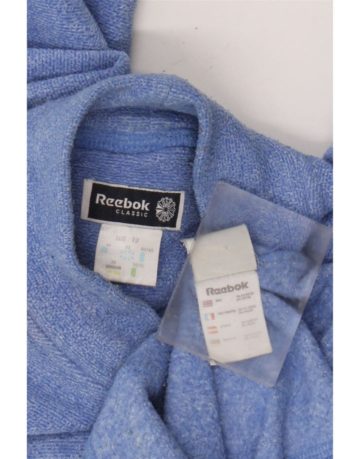 Reebok Damen Sweatshirt Pullover UK 12 Mittelblaues Polyester