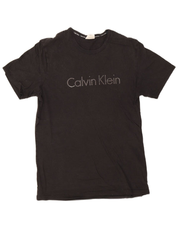 Calvin Klein Mens Graphic T-Shirt Top Medium Black Cotton
