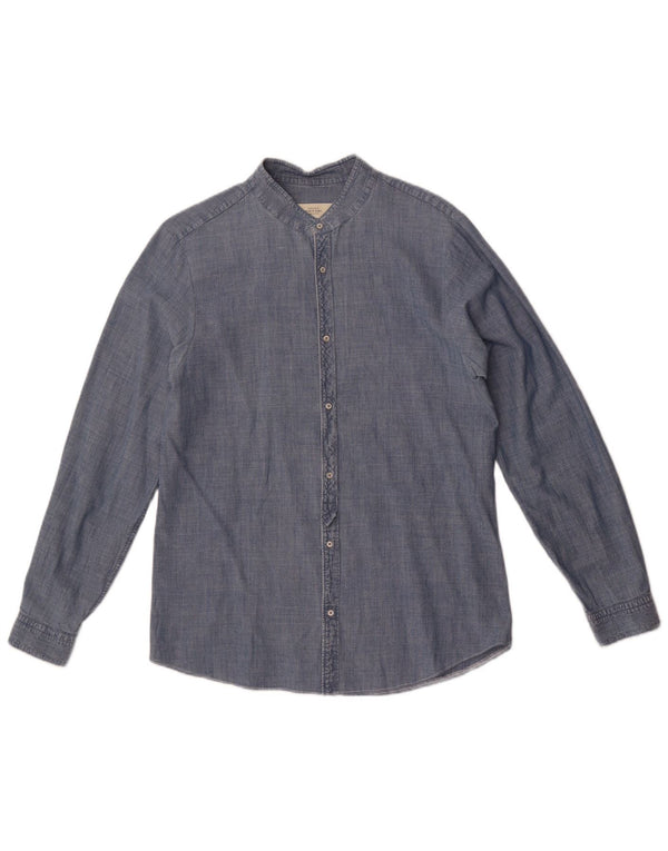 Mauro Grifoni  Mens Denim Shirt Size 42 16 1/2 Large Blue
