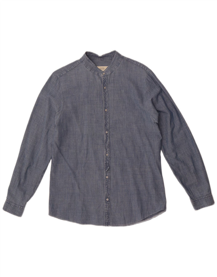 Mauro Grifoni  Mens Denim Shirt Size 42 16 1/2 Large Blue