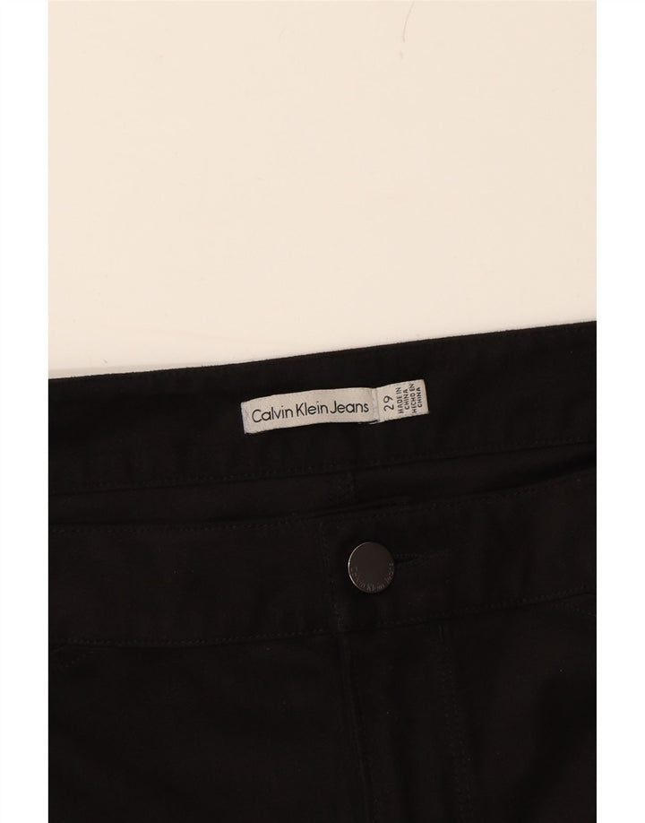 CALVIN KLEIN Womens Slim Chino Trousers W29 L27  Black Polyester Vintage Calvin Klein and Second-Hand Calvin Klein from Messina Hembry 