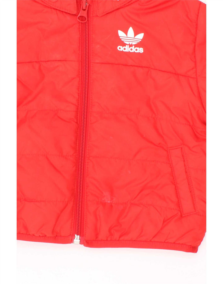 Adidas Baby-Jungen-Kapuzenjacke, gepolstert, 3–6 Monate, rotes Polyester