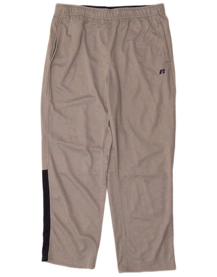 RUSSELL ATHLETIC Mens Tracksuit Trousers Large  Grey Colourblock Polyester