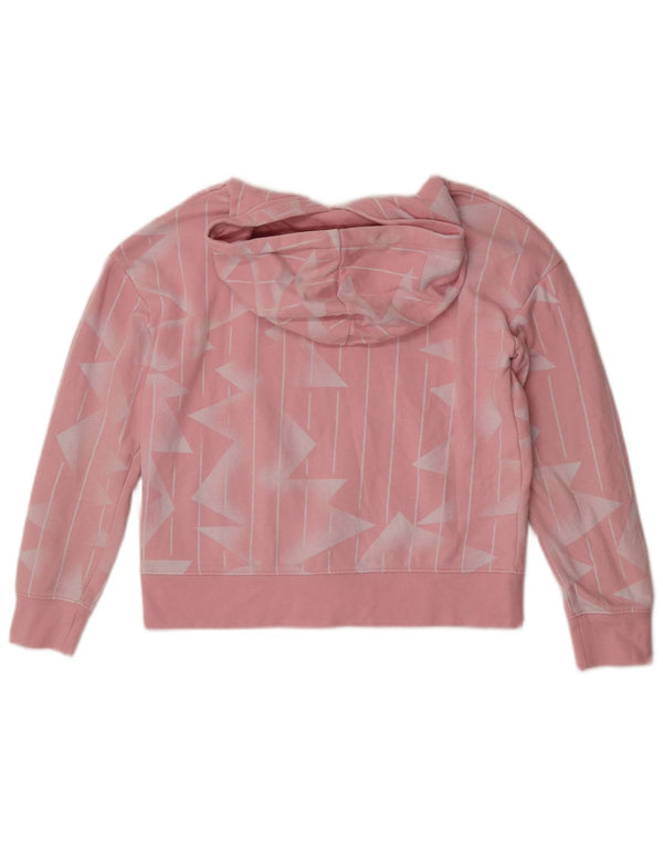 Jordan Girls Hoodie Jumper 12-13 Years Large Pink Geometric Cotton