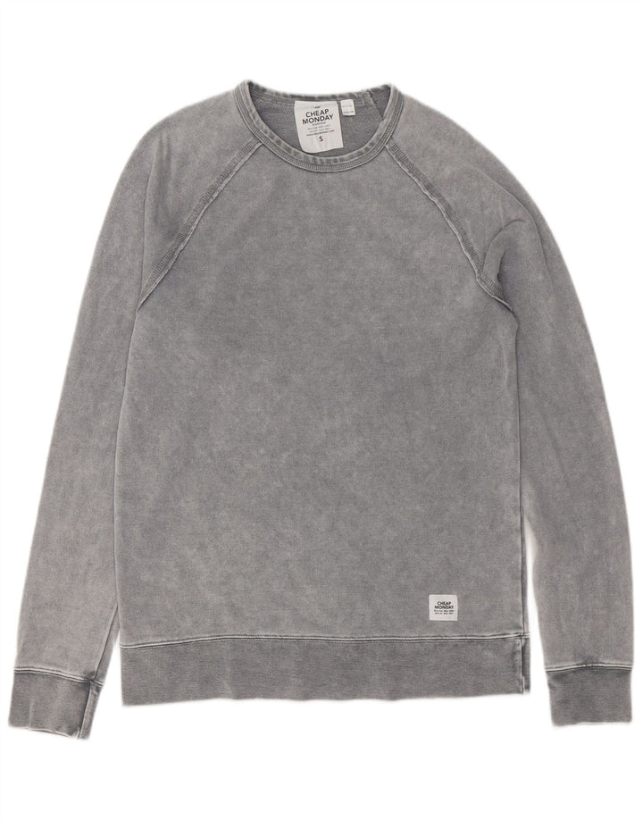 CHEAP MONDAY Mens Sweatshirt Jumper Small Grey Cotton