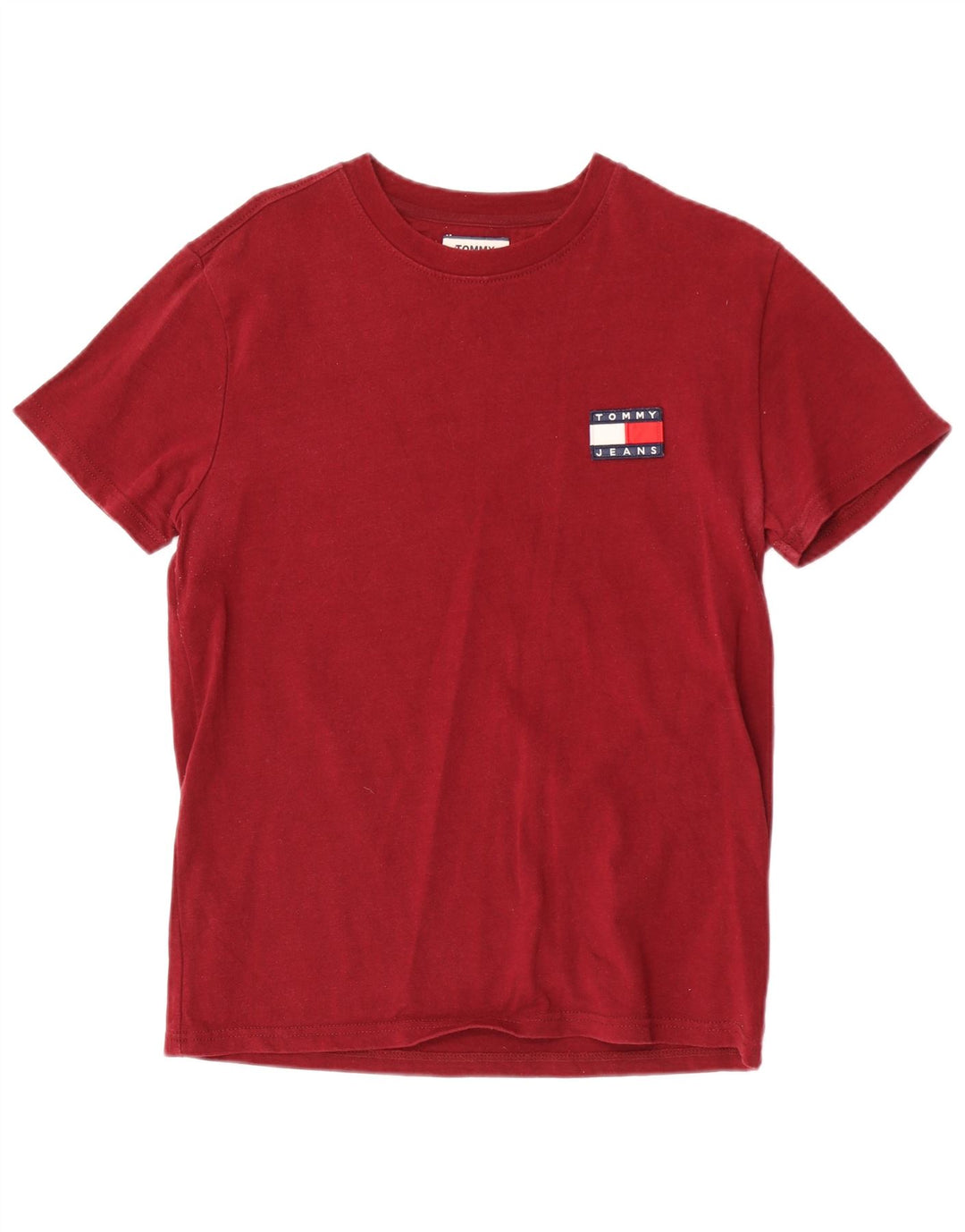 Tommy Hilfiger Mens T-Shirt Top Small Maroon Cotton
