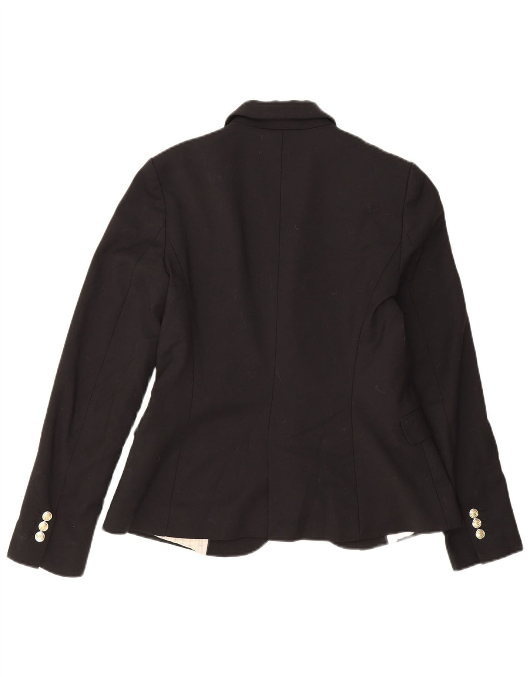Zara Chaqueta Blazer De 1 Botón para Mujer UK 42 Mediana Algodón Negro