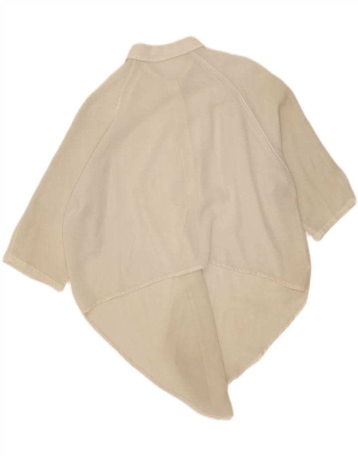 VINTAGE Womens Oversized Front Tie Shirt Blouse US 2 XS Off White Vintage Vintage and Second-Hand Vintage from Messina Hembry 