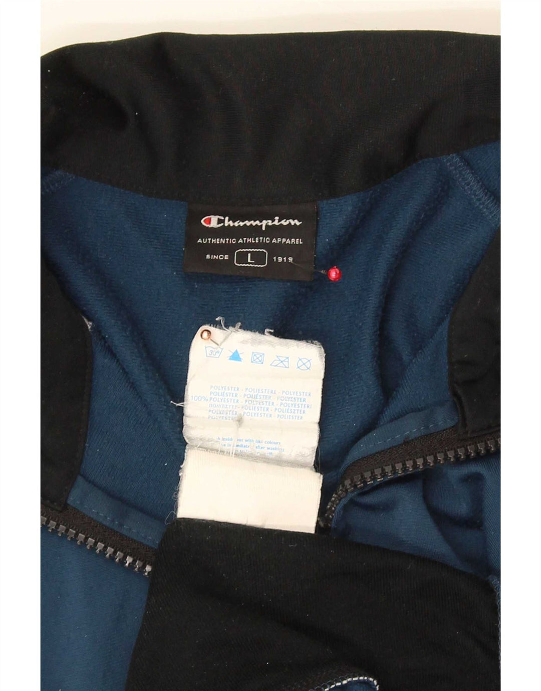 Champion Mens Tracksuit Top Jacket Large Blue Colourblock Polyester