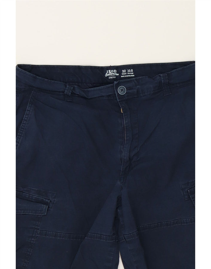 IZOD Mens Salt Water Cargo Shorts W32 Medium Navy Blue Cotton Vintage Izod and Second-Hand Izod from Messina Hembry 