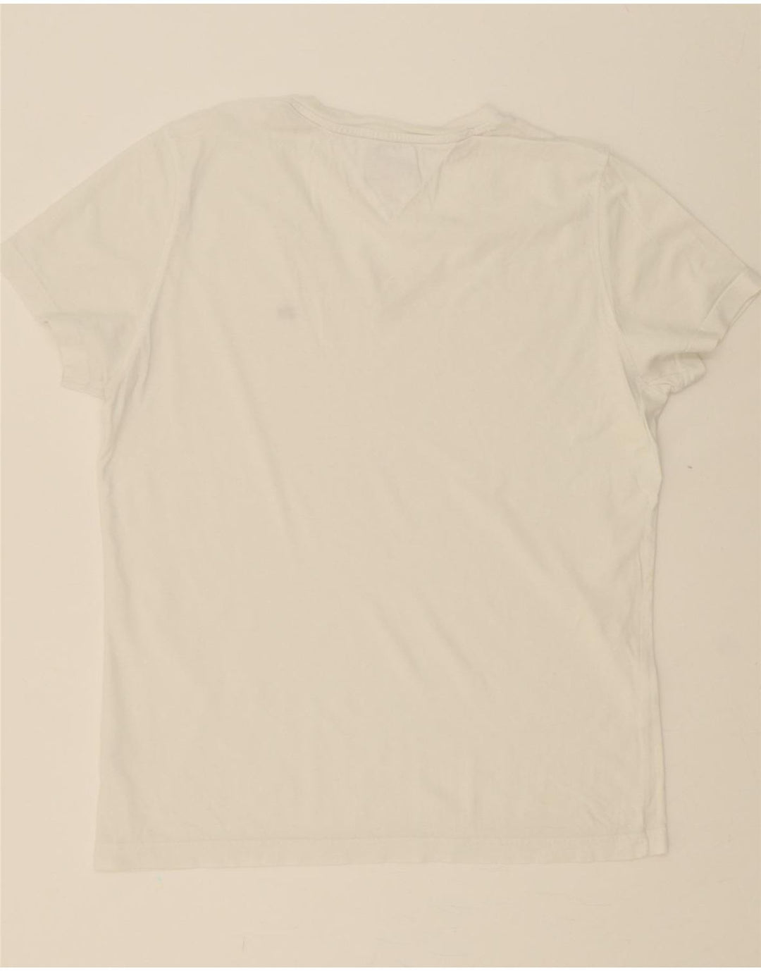 TOMMY HILFIGER Mens T-Shirt Top Large White Vintage Tommy Hilfiger and Second-Hand Tommy Hilfiger from Messina Hembry 