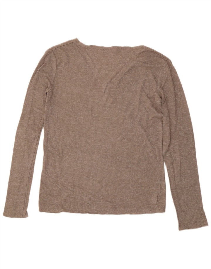 ZARA Womens V-Neck Jumper Sweater UK 10 Small Grey