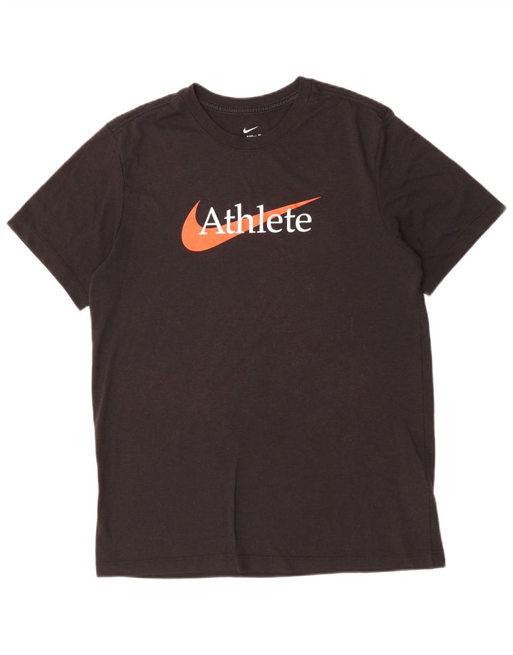 Nike Mens Dri Fit Graphic T-Shirt Top Medium Black Cotton